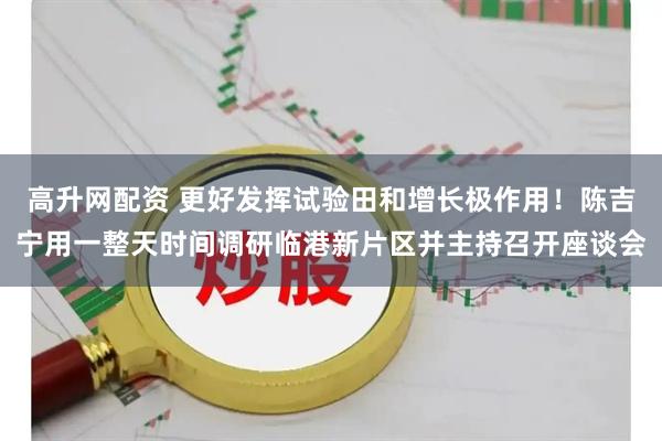 高升网配资 更好发挥试验田和增长极作用！陈吉宁用一整天时间调研临港新片区并主持召开座谈会